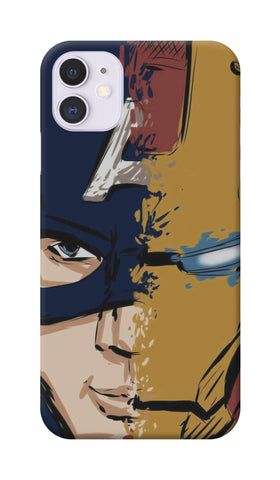 3D Apple iPhone 11 Captain America and Iron Man