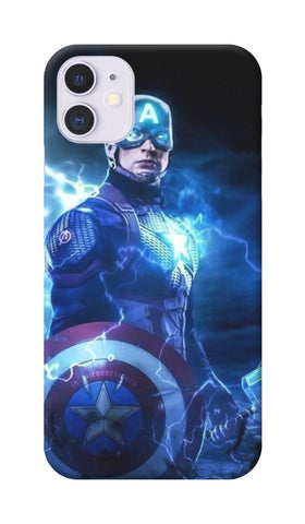 3D Apple iPhone 11 Avenger Captain America Shield and Hammer
