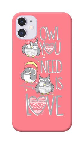 3D Apple iPhone 11 OWL You need is love