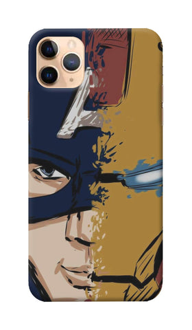 3D Apple iPhone 11 Pro Captain America and Iron Man