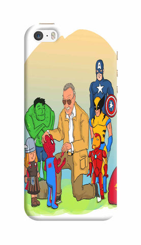 STAN LEE MARVEL FAMILY IPHONE 5S WITHOUT LOGO CUT